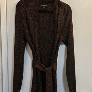 INC Black and Sparkly Auburn Duster - Women's M